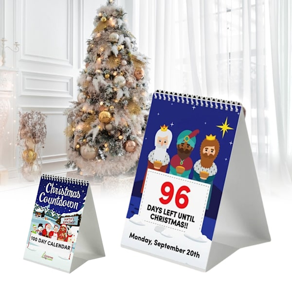 Julekalender med nedtælling 100 dage 2022 Julekalender med nedtælling Adventkalender Bordkalender Ornament