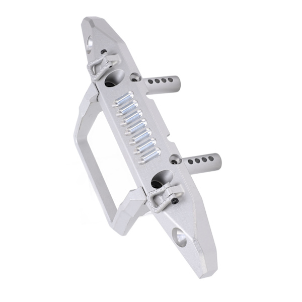 Etupuskuri alumiiniseos RC-autotarvike LED-valonreiällä Axial 1/6 SCX6 -autolle, hopea