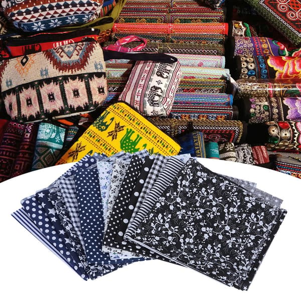14 stk. trykt bomullsstoff sying quilting stoff DIY håndverk håndarbeid tilbehør
