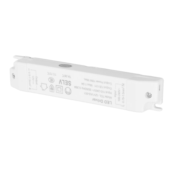 18W LED-transformatordriver DC12V 1.5A ABS Multi Protections LED-strømforsyning for hjemmet AC100‑240V