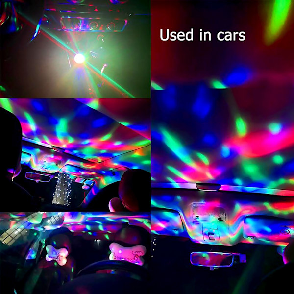 Mini bærbar USB krystal kugle lys LED farverig effekt lydstyring scene lampe hjem fest dekoration