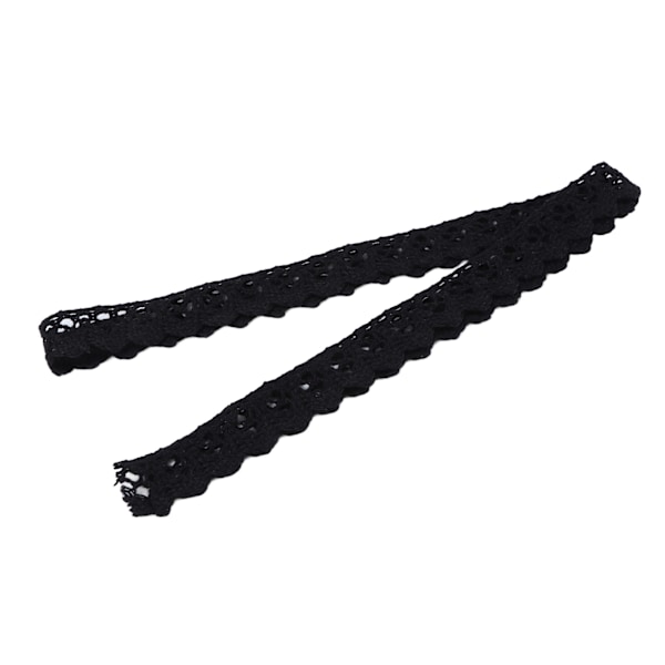 Spetsband DIY Bomulls Nät 1,5 cm Bredd 20 Yards Elegant Svart Tyg Spets Trim för Gardin Kläder Duk Hantverk