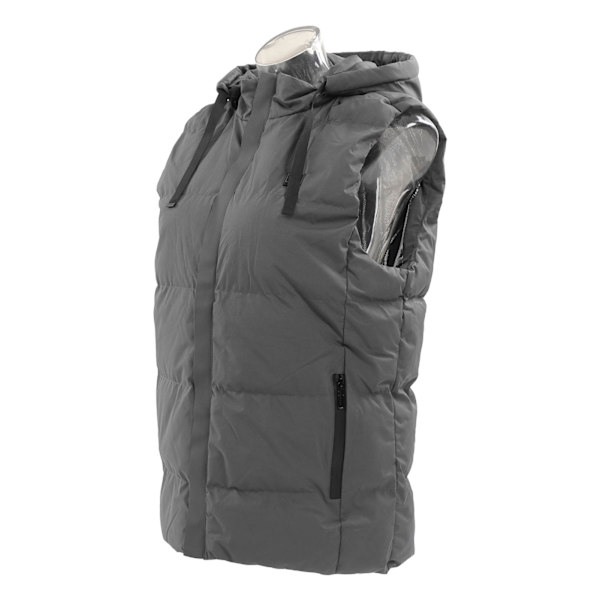 Oppvarmet vest med hette - Rask oppvarming - Jakke med 7 områder med karbonfiber - Konstant temperatur - USB-port for utendørs ski - XL - Grå