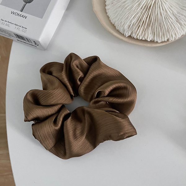 Hius Scrunchies Exquisite Shiny Soft Mukavat Hiukset Nauhat Scrunchies Poninhäntäpidike Hiukset Siteet Köysi Tytöille Suuri Ruskea