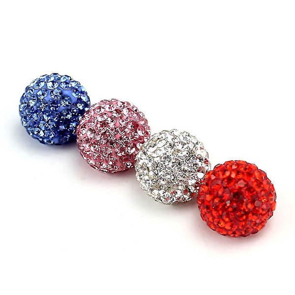 Håndlavede krystalrhinestone bildæk ventilkapper (sæt med 4) blå