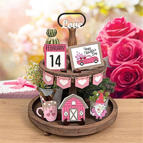 Valentinsdag Tiered Tray Gave - Bord Treskilt