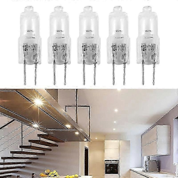 10x G4 Type Halogenpære Lampe 12V 10W 10 Watt