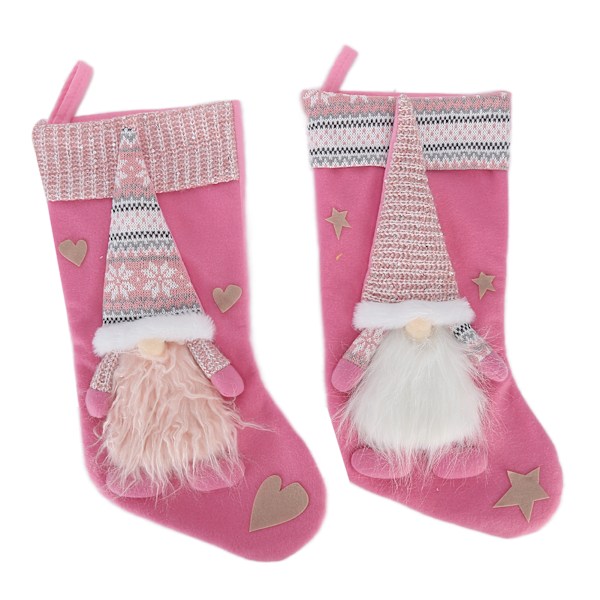 2 st julstrumpor jul tyg ansiktslös tomte docka strumpor hängande prydnader