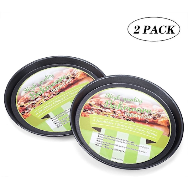 Pizzapelti 2 kpl, 28 cm, tarttumaton, täydellinen tulos, tarttumaton pizzavuoka uuniin, naudanlihan, kanan, lihan valmistukseen, musta, pyöreä