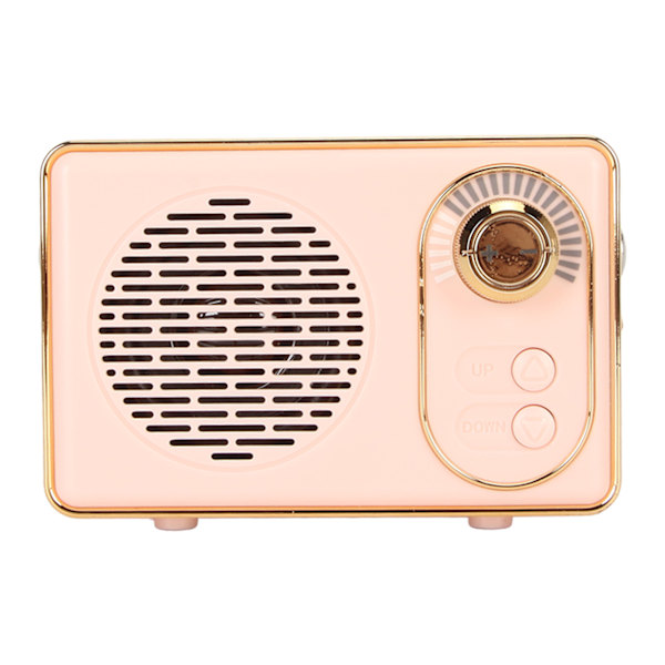 Retro Bluetooth 5.0 -kaiutin Vintage Mini Bluetooth -kaiutin Muistikortti AUX USB Ladattava MP3-soitin Retkeilyjuhliin Lahja Pinkki