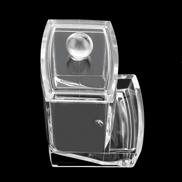 Akryl gennemsigtig vatpind dispenser opbevaringsboks holder skrivebord kosmetik makeup etui
