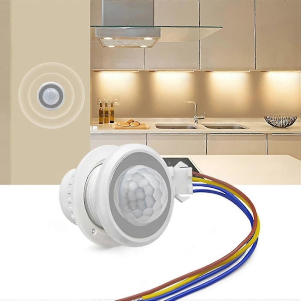 Mini bevægelsessensor lyskontakt 110-220v Pir sensor Smart detektion Tidsforsinkelse Justerbar infrarød
