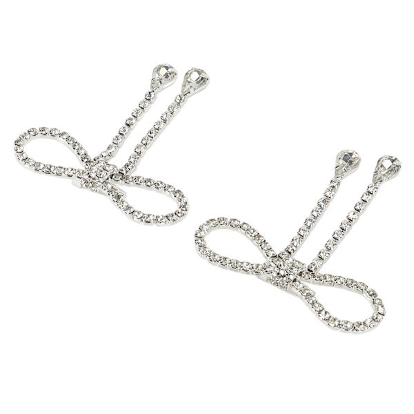 2st Rhinestone rosettbrosch Utsökt glänsande tofsdesign rosettbroschnål för dagligt bruk Fester Bröllop Firande