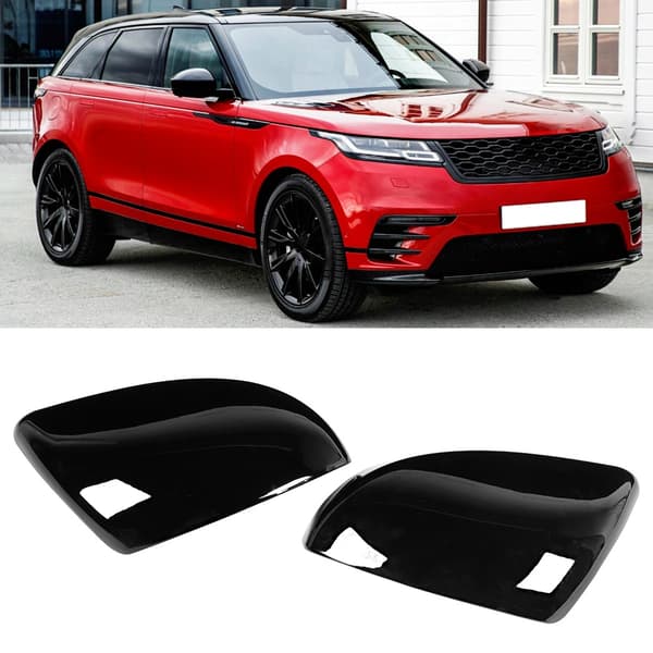 2 stk. Sidespejlskapper til bil, sort farve, passer til Range Rover Evoque 2020