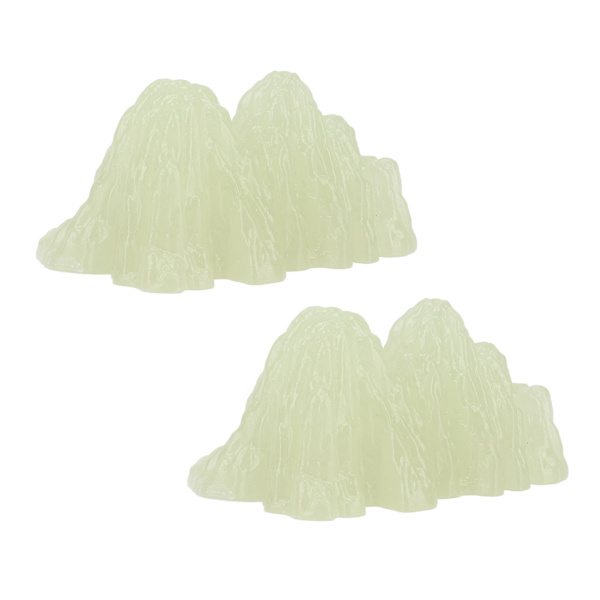 2 stk. Grønn fluoritt mineral krystallprøve skrivebordssimulering superlysende dekorativ steinhage fiskebolle landskapsornament 02 stil