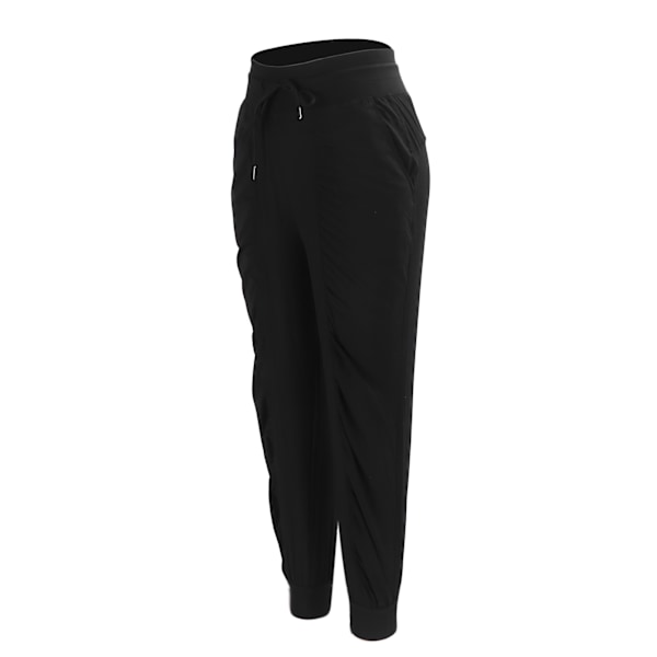 Dragkedja Casual Sweatpants Kvinnor Polyester Fitness Lösa Snygga Joggers för Sport Löpning Svart M