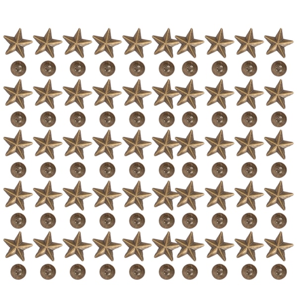 Stjerneformet nitteknopper DIY Tøj Sko Dekorationstilbehør med skruer 14 mm Bronze