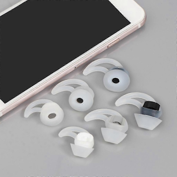 Ljudisolerande silikon in-ear hörlurar öronsnäckor för Bose QC20 QC30 - Öronkrok ingår Vit