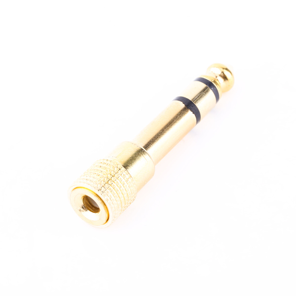 3,5 mm hunn til 6,5 mm hann stereohodetelefon Audio Plug Jack Adapter Gull