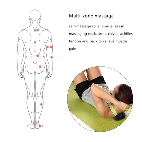 24x12cm Sports Massager Fitness Yoga Ball Massage Acupuncture Points Massaging Equipmentblack