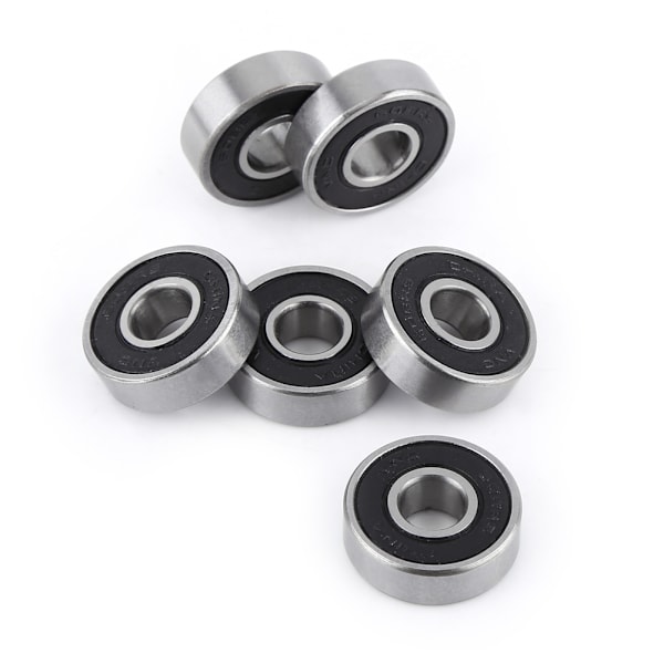 10 STK 608-2RS kugleleje Dobbeltsidet sort gummiforseglet dyb rille