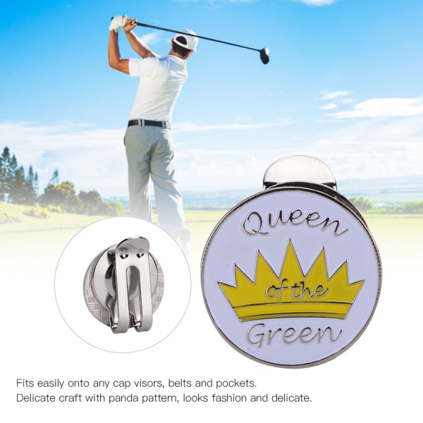 Metall magnetisk golfkeps Cap Visir Clip Ball Marker Tillbehör (gul krona)