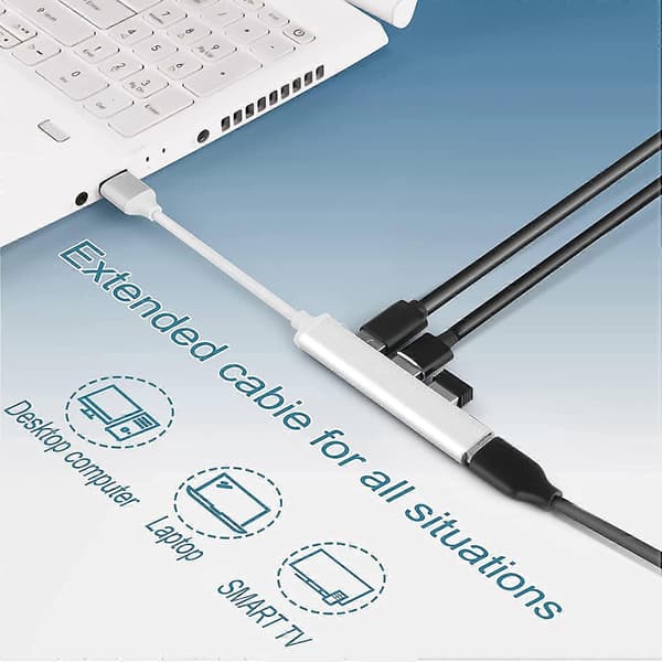 USB-hubb, Ultraslim 4-portars USB-hubb 1*USB3.0 & 3*USB2.0, Multi USB-adapter, USB-splitter för PC, Notebook, MacBook, Desktop, PS3 PS4, Xbox, Wii, XPS, Mo