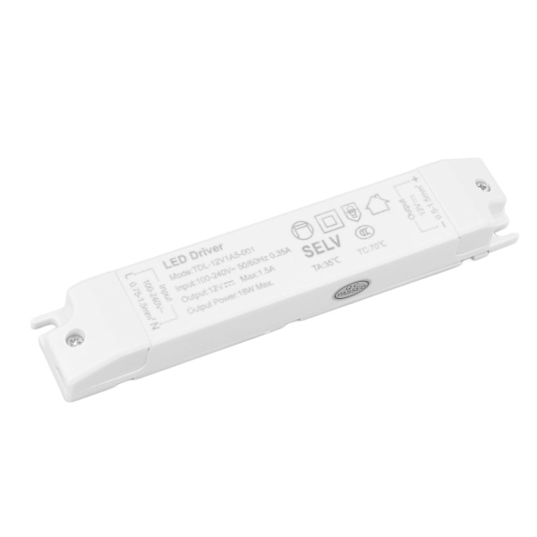 18W LED Transformator Driver DC12V 1.5A ABS Multi Beskyttelse LED Strømforsyning til Hjem AC100-240V