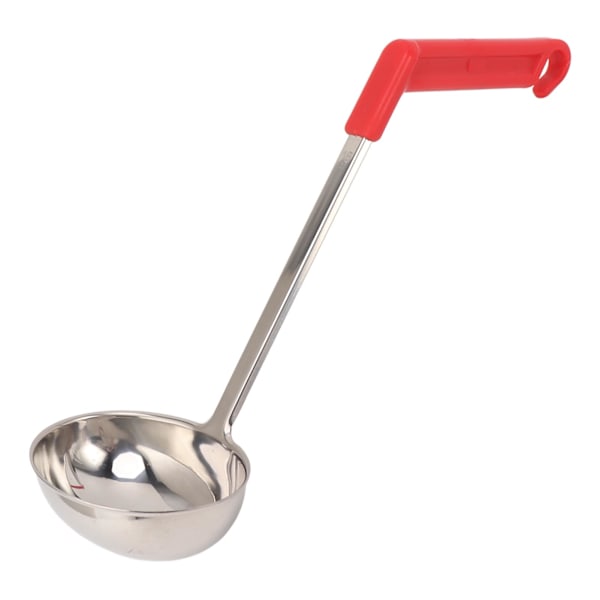 Soppslev i rostfritt stål, skållningsskyddad, multifunktionell, böjd handtag, köksslev för hemlagning, 180 ml