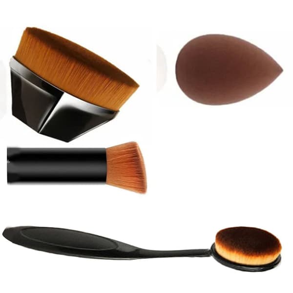 4 stk. makeupbørstesæt fladhovedet blød skråhovedet kosmetisk blenderkit til dating