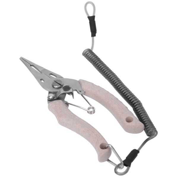Multi rostfritt stål Fiskedragtång Sax Fiskekontrollklämma Fisklina Cutter Tool Khaki