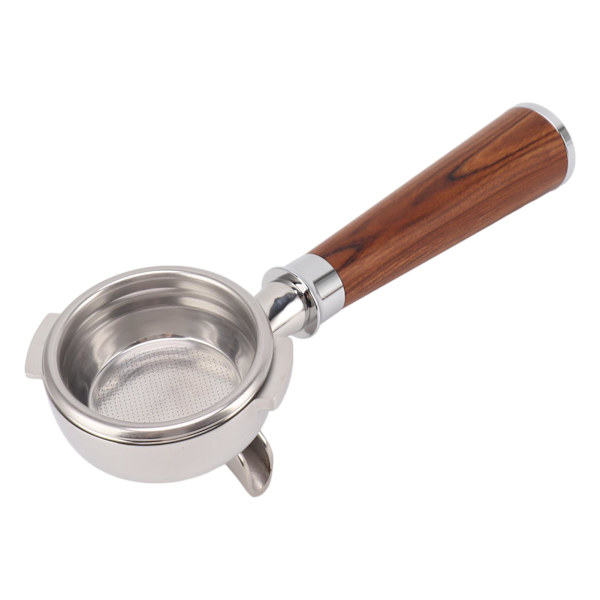 58mm Kaffe Portafilter 2 Spout Fint Mesh Rustfrit Stål Trægreb Aftageligt Kaffemaskine Tilbehør til NOWWA A Siam Rosewood