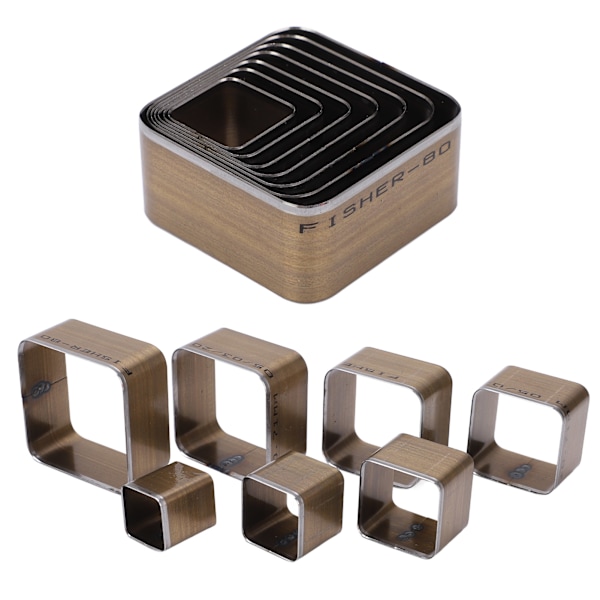 7PCS Læder Stanseform Rundet Tetragonum 20‑50mm Læder Skærestanser Form 7 Forskellige Størrelser Højhastigheds Stålstempel