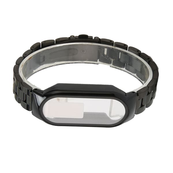 Urrem Nem Justering Fuld Beskyttelse Rustfrit Stål Udskiftningsrem til Mi Band 7 Sort