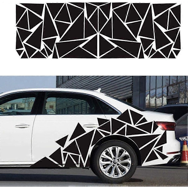 Universel Blank Sort Fritstående Trekant Grafik Sticker Mærkat til Bil Side Karosseri Sort