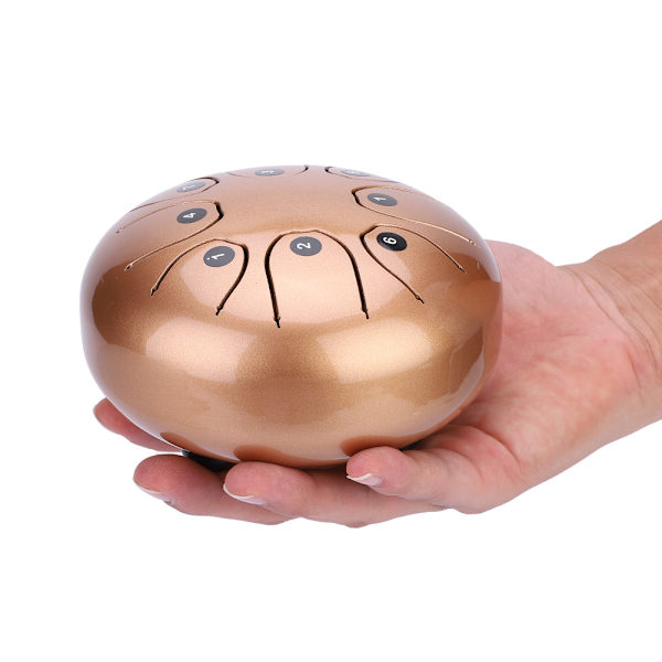 Perfekt kvalitet Hand Pan Handpan Tongue Tank Drum 5,5 tommer perkusjon (gull)
