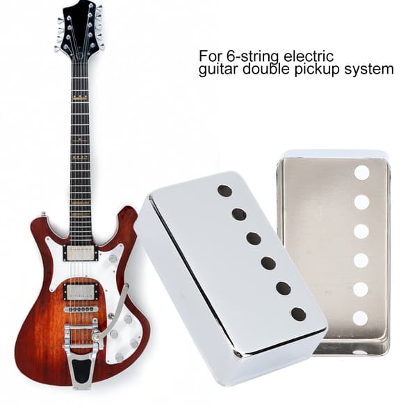 2 st. pickup-skydd i metall, tillbehör för musikinstrument för 6-strängad elgitarr