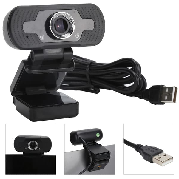 1080P webkamera Full HD USB webkamera med støydempende mikrofon multifunksjonsbase