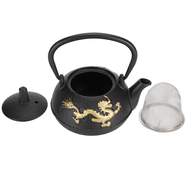 Jern tekande 0,3 L te-kedel med si Guld Dragemønster Desktop Ornamenter Simulering japansk stil