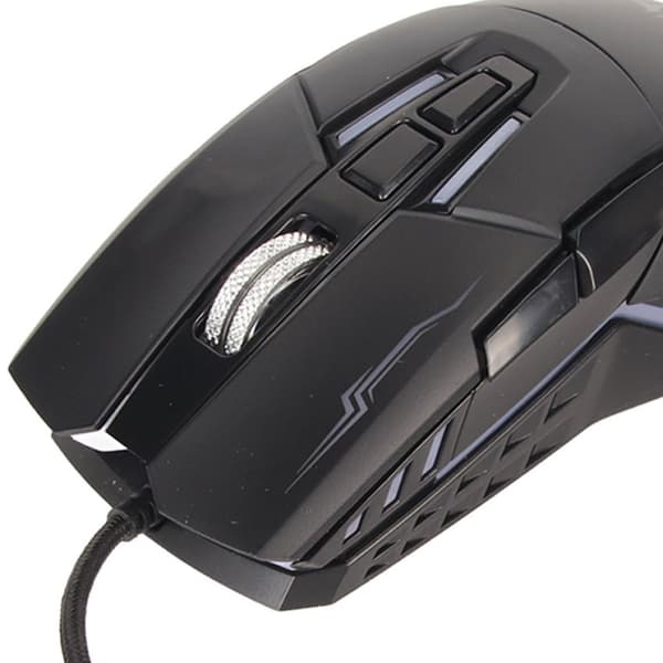 Sportsvognsformet kablet gamingmus USB optisk computermus LED-lys 4 justerbare DPI op til 3200 computermus sort