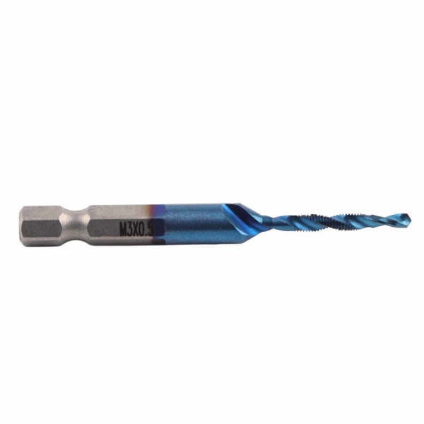 Høyhastighets stålbelagt blå 6,35 mm sekskanttapborkrone HSS sammensatt kran (M3)