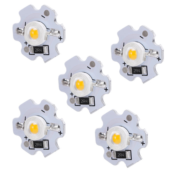 25 kpl 5V LED-sirua 200LM 3W suuritehoinen LED-lamppuhelmet DIY-valaistuslaitteisiin Keltainen valo 588-590NM
