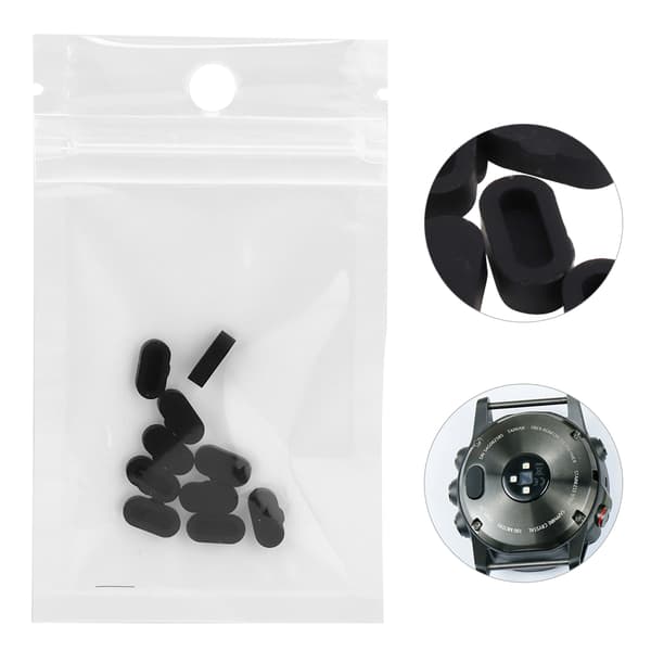 10 kpl/setti silikonisia pölysuojatulppia Garmin Fenix5 5S 5X S60 -älykelloon (musta)