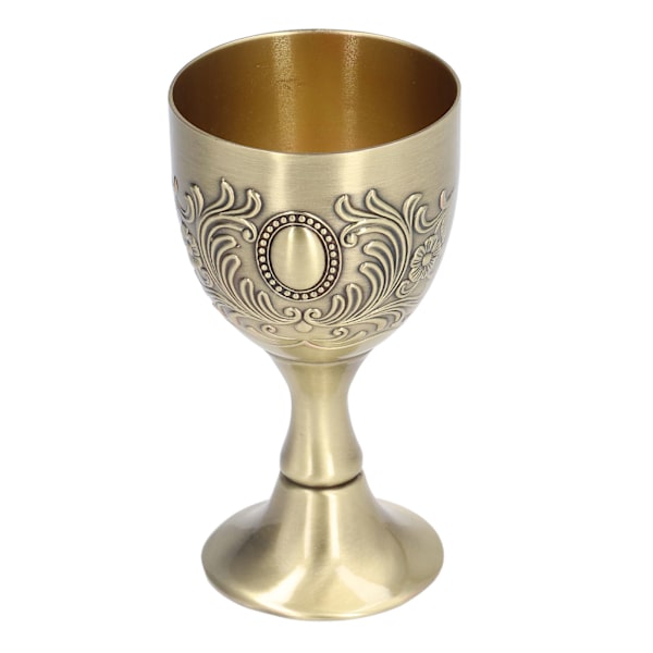 Chalice Vintage Stil Gravering Mönster Zinklegering Polering Process Ljus Yta Bägare för Hem Bar Dekoration