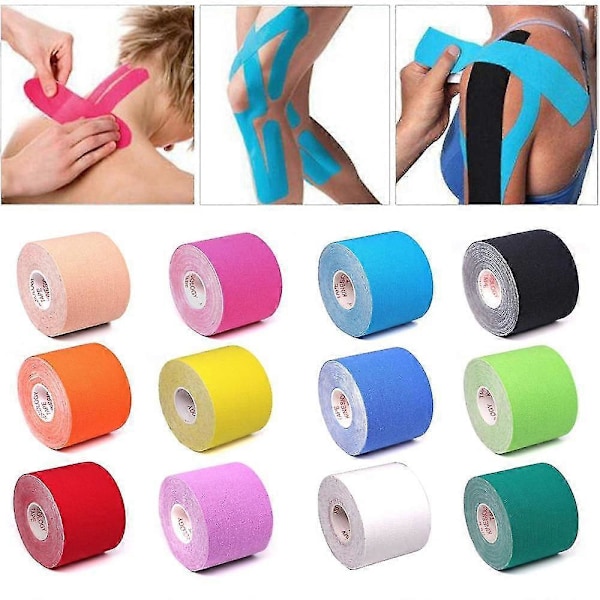 5 Størrelse Kinesiologi Tape Medicinsk Atletisk Elastoplast Sport Recovery Strapping Zekai Beige 7.5cm