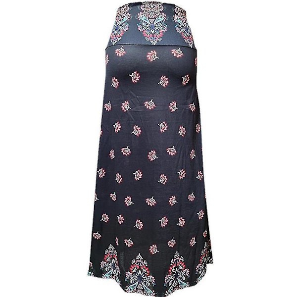 Leopard Print Bohemian Maxi Skirt til kvinder, Højtaljet, Sommer Stilfuld L Tie-dyed grå