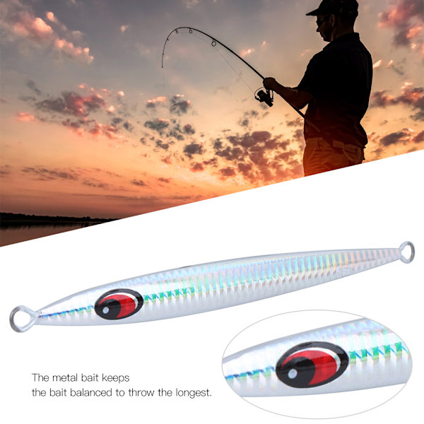 HONOREAL Metal Jig Deep Sea Boat Fishing Fast Sinkers Fish Simulate Jigging Luminous Lure Bait Accessory (L001 (hopea) 17cm160g)