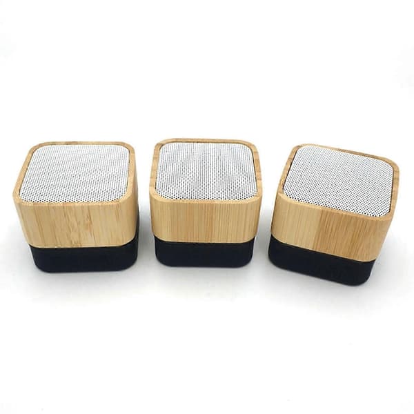 Square Wooden Bluetooth-compatible Speaker Portable 3D Stereo Music Speaker for Party, Beach, and Camping Grey