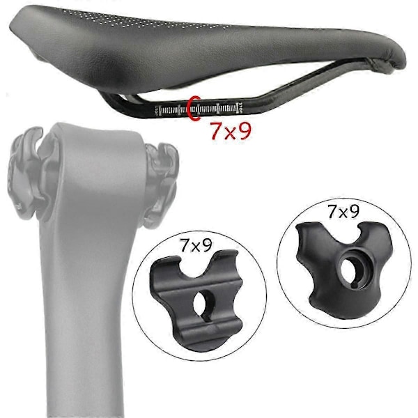 Cykel Sadelpind Klemme kompatibel med Carbon Sadel Rails Adapter 7X9mm Cykel Sadelrør Oval/Runde Clips Cykeltilbehør