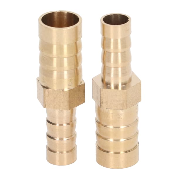 2 stk. Barbed Fitting Splicer Messing Slange Studs Reducer Hex Reducerende Studs Connector 12mm(1/2in) til 8mm(5/16in)